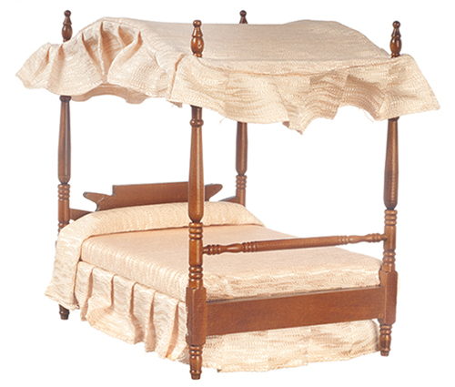 Double Canopy Bed, Walnut